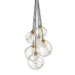 Подвесной светильник с шестью прозрачными стеклянными шарообразными плафонами Hinkley варинант исполнения - 1 | Loft Concept в Перми