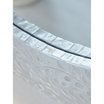 Зеркало круглое инкрустированное раковинами устриц Bone Inlay Dome Mirror White варинант исполнения - 5 | Loft Concept в Перми