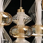 Люстра с плафонами из прозрачного и янтарного стекла в виде шаров и ромбов Gabriel Scott Luna варинант исполнения - 11 | Loft Concept в Перми