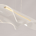 Люстра линейная с прозрачным волнообразным плафоном Wave Line варинант исполнения - 9 | Loft Concept в Перми