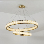 Люстра с 2-мя кольцами из натурального камня с регулируемыми плафонами Durability of Stone варинант исполнения - 3 | Loft Concept в Перми