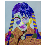 Картина с вышивкой Портрет wall panel People with the yellow ear 3 варинант исполнения - 3 | Loft Concept в Перми