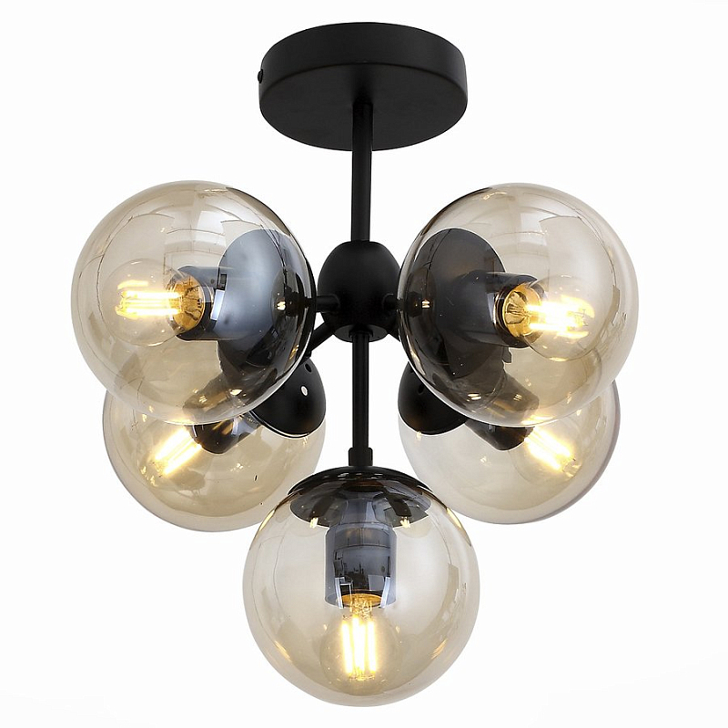 Потолочный светильник Ceiling Lamps Modo 5 Globes Черный Потолочный светильник Ceiling Lamps Modo 5 Globes Черный в Перми | Loft Concept