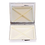 Таблетница карманная квадратная с 4-мя отделениями с зеркалом и накладкой из натурального камня Содалит Silver Stone Pillboxes варинант исполнения - 3 | Loft Concept в Перми