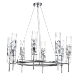 Люстра подвесная круглая с 8-ю цилиндрическими плафонами из стекла LIAISON варинант исполнения - 1 | Loft Concept в Перми