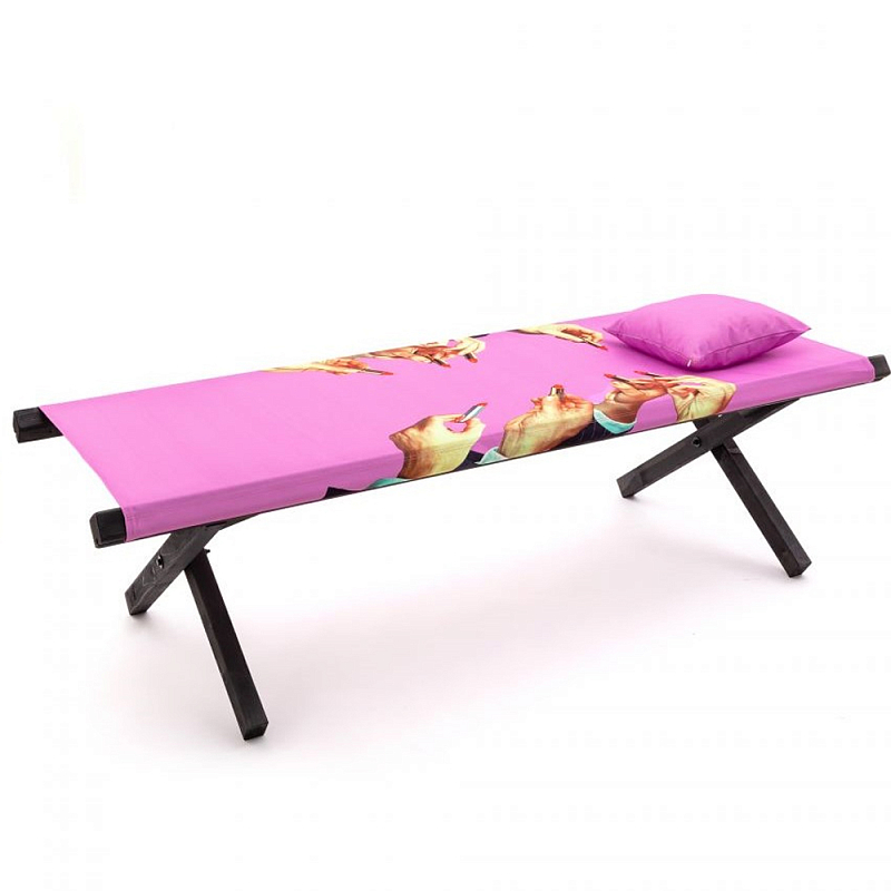 Шезлонг Seletti Poolbed Lipstick Pink Розовый Черный в Перми | Loft Concept 