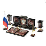 Настольный письменный набор из креноида и змеевика на бронзовых ножках Marble Accessory варинант исполнения - 2 | Loft Concept в Перми