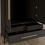 Шкаф платяной Primo с выдвижными ящиками шпон Темный орех варинант исполнения - 5 | Loft Concept в Перми