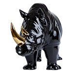 Статуэтка черный носорог с золотыми рогами Golden Horned Black Rhino варинант исполнения - 2 | Loft Concept в Перми