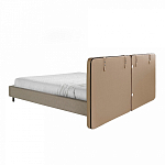 Кровать двуспальная серая с изголовьем из экокожи и ткани Modern Look варинант исполнения - 2 | Loft Concept в Перми