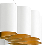 Люстра круглая фактурная в сочетании белого и золотого цвета Wide Stripes of Ribbon варинант исполнения - 1 | Loft Concept в Перми