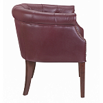 Кресло низкое из натуральной кожи на 4-х деревянных ножках из массива бука Chloe Leather Armchair vine варинант исполнения - 2 | Loft Concept в Перми