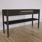 Дизайнерская Консоль с полкой и ящиком Primo Темный орех варинант исполнения - 2 | Loft Concept в Перми