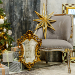 Зеркало настенное в ажурной раме золотого цвета с эффектом старины Classic Ornament Mirror варинант исполнения - 2 | Loft Concept в Перми