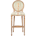 Барный стул из массива бука светло-зеленый с растительным орнаментом Raffael Angel Green Bar stool варинант исполнения - 1 | Loft Concept в Перми