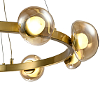 Люстра подвесная светодиодная с 9-ю круглыми плафонами коньячного цвета Iona Chandelier Brass  варинант исполнения - 3 | Loft Concept в Перми