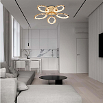 Потолочная люстра с 5-ю светодиодными лампами с золотистым каркасом Ring of Fire варинант исполнения - 1 | Loft Concept в Перми