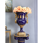 Ваза темно-синего цвета из фарфора с бронзовыми ручками в виде фигур Eden Garden porcelain and bronze варинант исполнения - 8 | Loft Concept в Перми