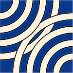 Дизайнерская плитка с узором Круги синяя варинант исполнения - 2 | Loft Concept в Перми