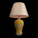 Настольная лампа желтая с изображением белых птиц Flight Among Acacia варинант исполнения - 4 | Loft Concept в Перми