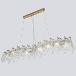 Линейная люстра с декором из текстурированного стекла Textured Glass Linear Chandelier 8 варинант исполнения - 2 | Loft Concept в Перми
