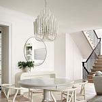 Люстра белая с несколькими ярусами деревянных палочек Bright Wooden Chandelier варинант исполнения - 6 | Loft Concept в Перми