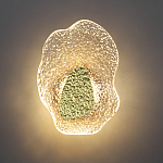 Бра с рельефным волнообразным стеклянным плафоном и вставкой из мрамора Liquid Stone варинант исполнения - 4 | Loft Concept в Перми