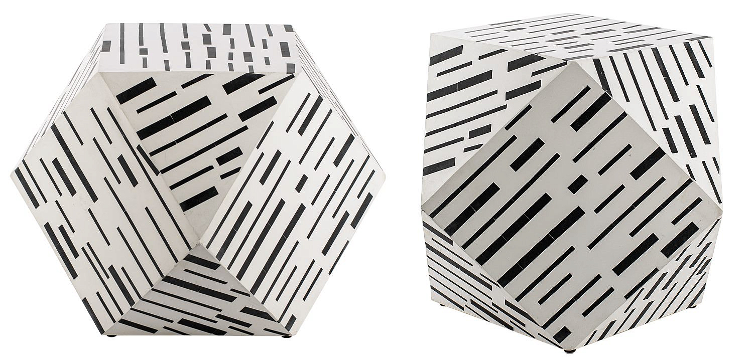 Табурет Black&white Indian Bone Inlay stool Табурет Black&white Indian Bone Inlay stool - Loft-Concept в Перми