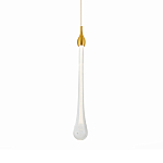 Подвесной светильник с плафоном в форме капли на золотистом каркасе Raindrop варинант исполнения - 2 | Loft Concept в Перми