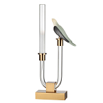 Настольная лампа с прозрачной трубкой и декоративной фигуркой птицы на бронзовой подставке Ganthea варинант исполнения - 1 | Loft Concept в Перми