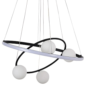 Кольцевая люстра с белыми плафонами Orbitality Black