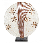 Настольная лампа из перламутра и дерева на подставке Indonesian Shell Flower варинант исполнения - 3 | Loft Concept в Перми