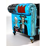 Кресло "Баския и Уорхол" Basquiat Warhol graffiti chair натуральная кожа варинант исполнения - 4 | Loft Concept в Перми