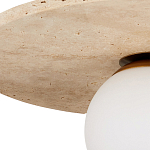 Потолочный светильник из травертина с плафоном из белого матового стекла Marble Glow варинант исполнения - 1 | Loft Concept в Перми