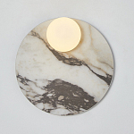 Бра круглое с каменным основанием и плафоном из стекла Shaw Marble Lighting варинант исполнения - 1 | Loft Concept в Перми