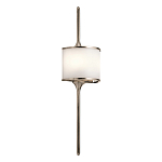 Бра вертикальное с белым полукруглым плафоном и длинным стержнем L Kichler варинант исполнения - 1 | Loft Concept в Перми