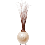 Торшер из перламутра на металлическом каркасе Indonesian Comet варинант исполнения - 3 | Loft Concept в Перми