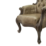 Кресло кожаное с мягкими подлокотниками на 4-х деревянных ножках Evelyn Classical Armchair варинант исполнения - 4 | Loft Concept в Перми