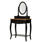 Трельяж черный из массива березы с зеркалом и ящиком Vintage варинант исполнения - 1 | Loft Concept в Перми