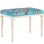 Банкетка из массива бука с цветочным принтом Turquoise Beige Chinoiserie Imperial  Garden Banquette варинант исполнения - 1 | Loft Concept в Перми