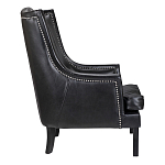 Кресло из натуральной кожи на 4-х деревянных ножках из массива бука Daniel Leather Armchair black варинант исполнения - 2 | Loft Concept в Перми