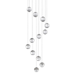 Люстра каскадная с прозрачными шарообразными плафонами Crystal Globule варинант исполнения - 1 | Loft Concept в Перми