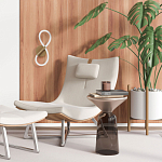 Бра с белым плафоном в форме восьмерки и круглым основанием Luke Lampco Tracer Lamp варинант исполнения - 6 | Loft Concept в Перми