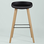 Барный стул на ножках из натурального дерева Boras Black варинант исполнения - 3 | Loft Concept в Перми