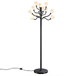 Торшер с плафонами из белых фарфоровых цветов на изогнутых ветвях Floralis варинант исполнения - 3 | Loft Concept в Перми