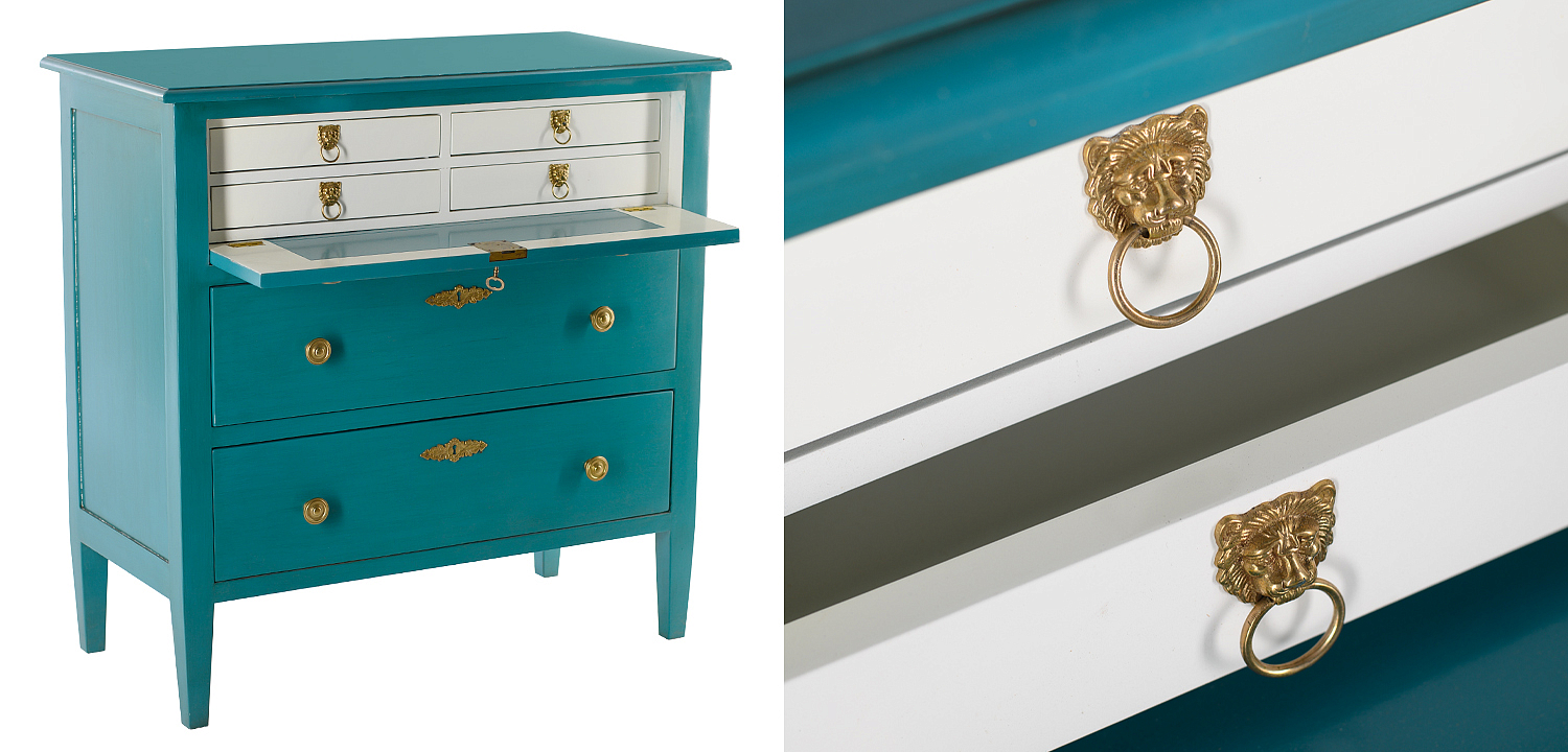 Комод L.XV CHEST OF DRAWERS Moreau Бирюзовый Комод L.XV CHEST OF DRAWERS Moreau Бирюзовый - Loft-Concept в Перми