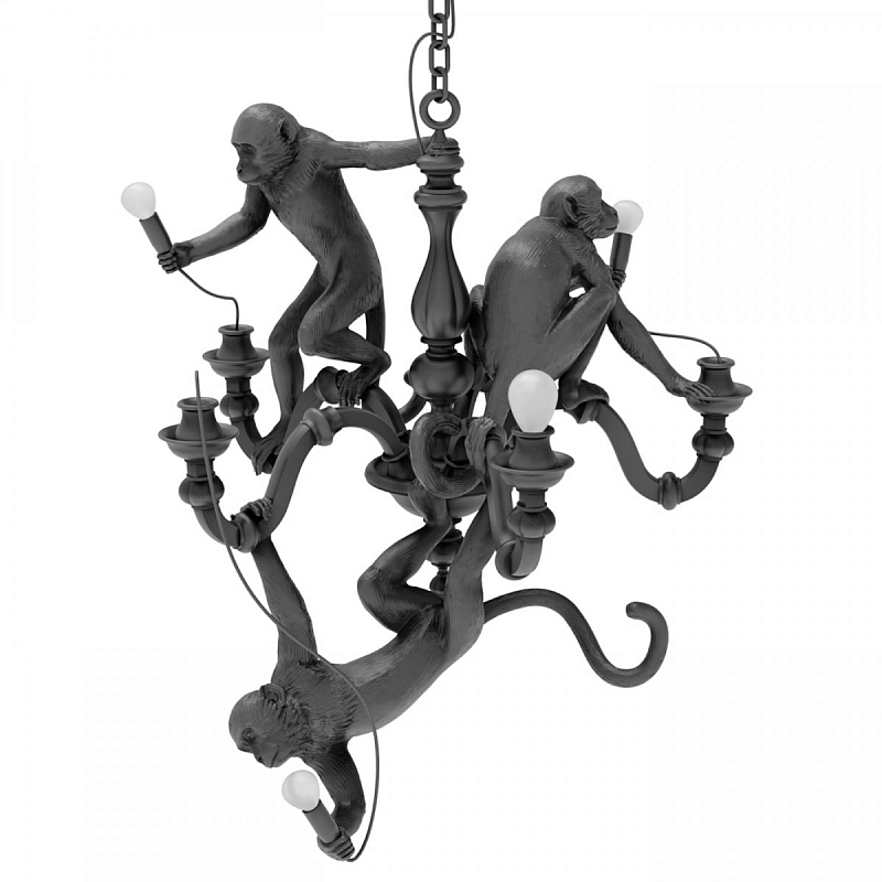 Люстра Seletti Monkey Chandelier Black Черный Люстра Seletti Monkey Chandelier Black Черный в Перми | Loft Concept