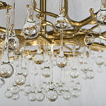 Потолочная люстра в виде ветвей деревьев золотого цвета с прозрачными подвесками-каплями Droplet Chandelier варинант исполнения - 5 | Loft Concept в Перми