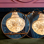 Зеркало настенное в раме золотого цвета с декором птица на ветке Mirror Portal варинант исполнения - 3 | Loft Concept в Перми