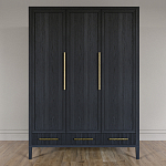 Большой Шкаф Primo Черный дуб с 3 дверьми и 3 выдвижными ящиками варинант исполнения - 1 | Loft Concept в Перми